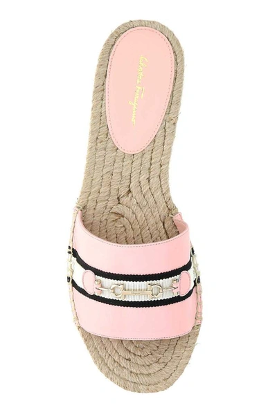 Shop Ferragamo Salvatore  Horse Bit Espadrille Sandals In Pink