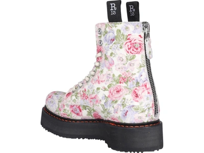 Shop R13 Floral Print Lace Up Boots In White