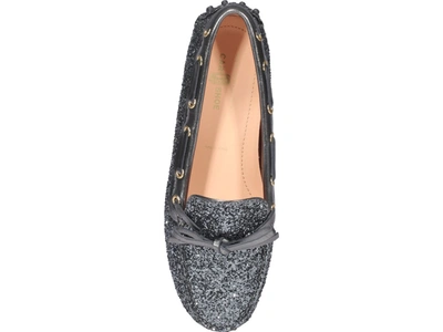 Shop Car Shoe Glittered Loafers In Grey