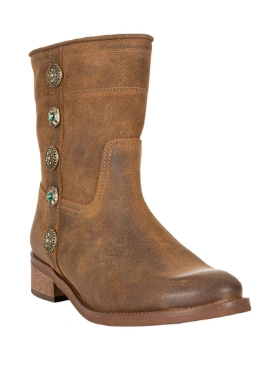 Shop Pinko Studded Ankle Boots In Brown