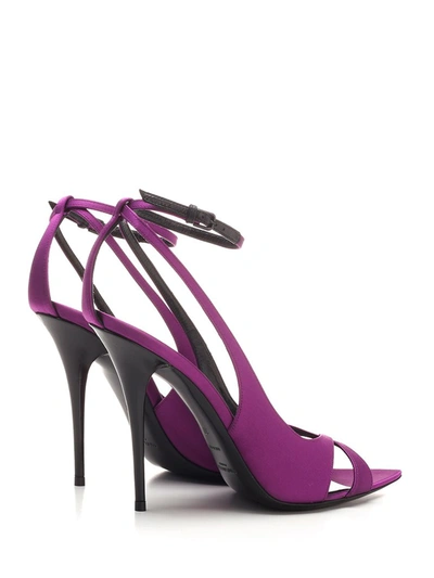 Shop Saint Laurent Topsi Ankle Strap Sandals In Purple