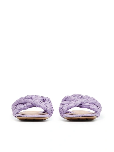 Shop Bottega Veneta Stretch Flat Sandals In Purple