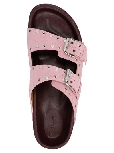 Shop Isabel Marant Lennyo Studded Sandals In Pink