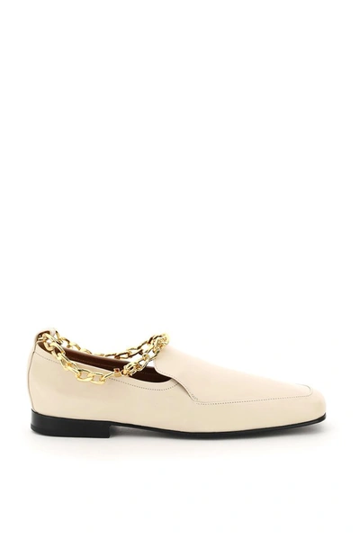 Shop By Far Nick Chain Loafers In White