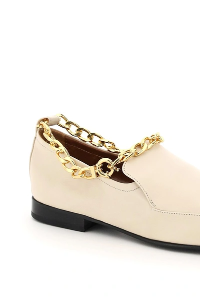 Shop By Far Nick Chain Loafers In White