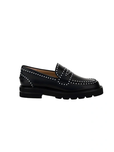 Shop Stuart Weitzman Parker Lift Studded Loafers In Black