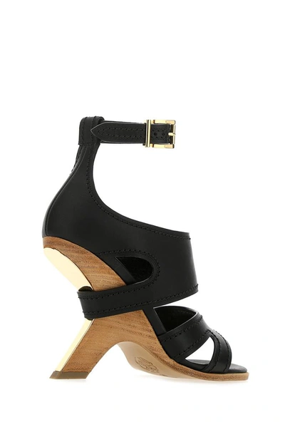 Shop Alexander Mcqueen No.13 Wedged Sandals In Black