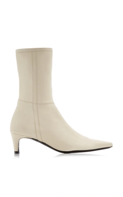 Shop Staud Women's Lars Leather Boots In White,black