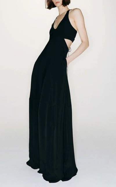 Shop Victoria Beckham Women's Cutout Jersey Maxi Dress In Black