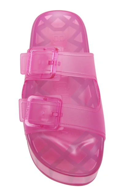 Shop Balenciaga Women's Mallorca Platform Rubber Sandals In White,pink