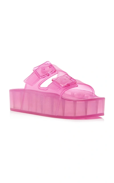 Shop Balenciaga Women's Mallorca Platform Rubber Sandals In White,pink