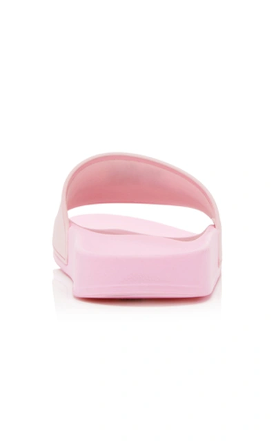 Shop Balenciaga Women's Logo-embossed Rubber Pool Slides In Pink