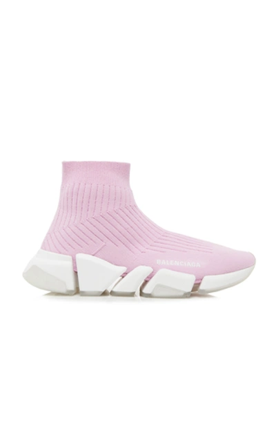 Shop Balenciaga Women's Speed 2.0 Knit Sneakers In Pink