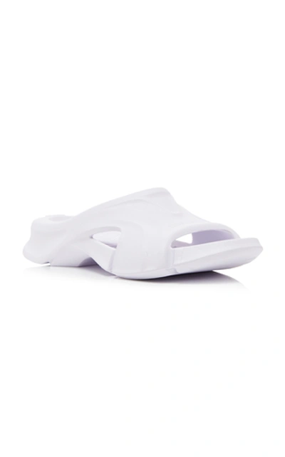Shop Balenciaga Women's Mold Rubber Slide Sandals In White,orange