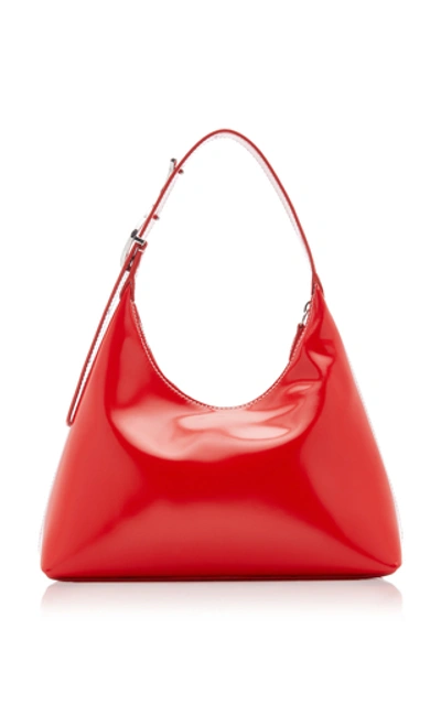Shop Staud Scotty Leather Shoulder Bag In Red