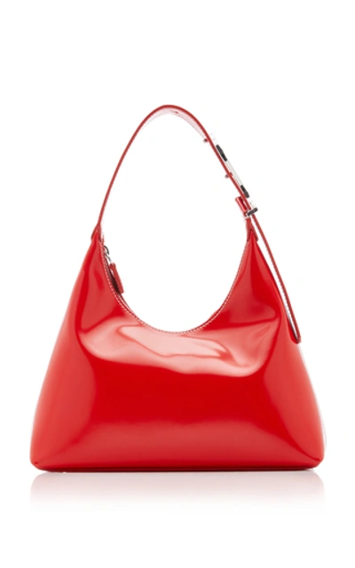 Shop Staud Scotty Leather Shoulder Bag In Red