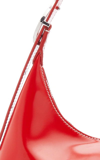 Shop Staud Scotty Leather Shoulder Bag In Red