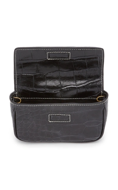 Shop Staud Tommy Croc-effect Leather Shoulder Bag In Black