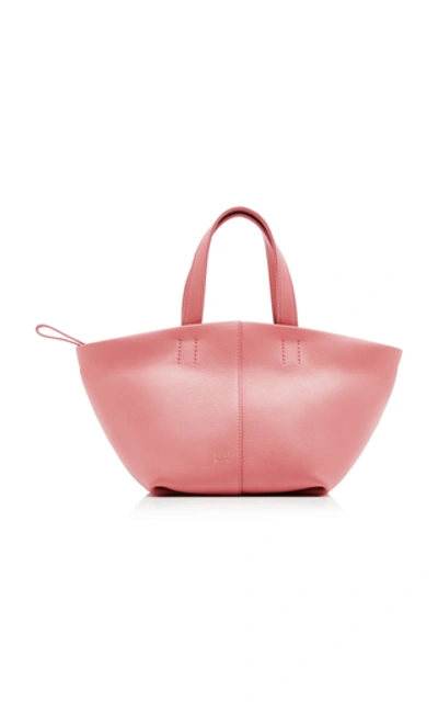 Shop Mansur Gavriel Mini Tulipano Leather Tote Bag In Pink