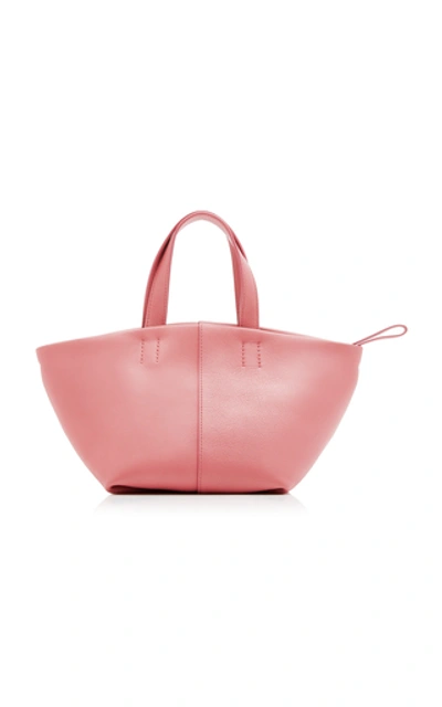 Shop Mansur Gavriel Mini Tulipano Leather Tote Bag In Pink