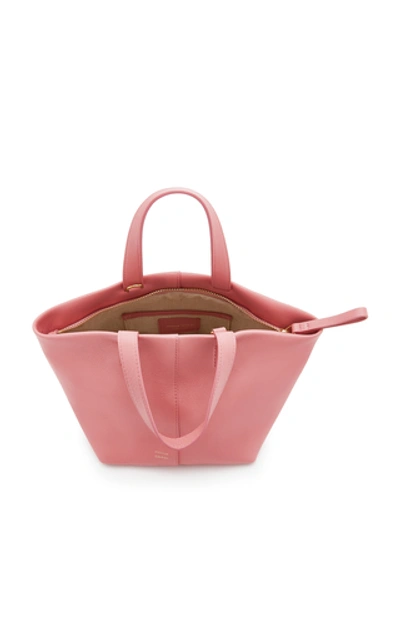 Shop Mansur Gavriel Mini Tulipano Leather Tote Bag In Pink