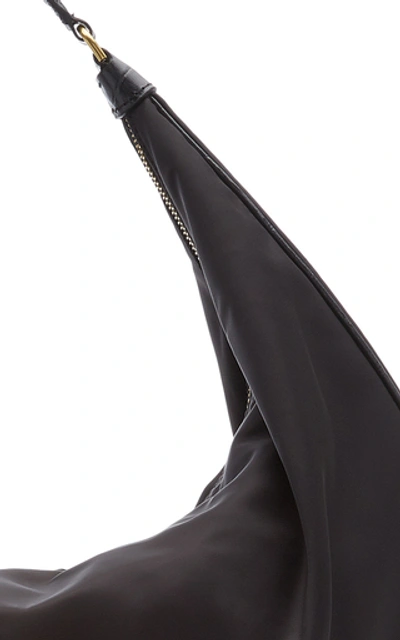 STAUD Sasha Large Leather-trimmed Nylon Shoulder Bag in Black
