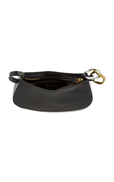 Shop Staud Ollie Leather Shoulder Bag In Black