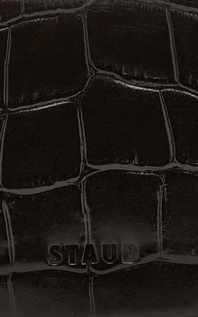 Shop Staud Ollie Leather Shoulder Bag In Black
