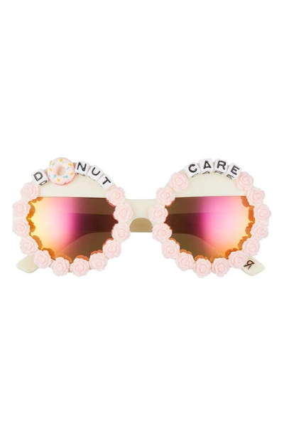 Rad + Refined Donut Care Round Sunglasses In Pink/ Orange Mirrored