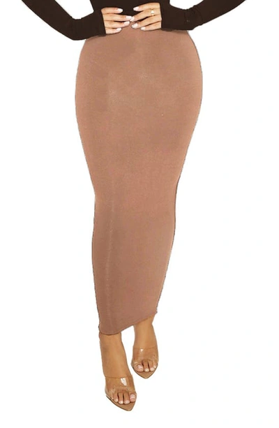 Shop Naked Wardrobe Hourglass Midi Skirt In Coco
