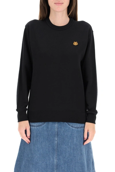 Shop Kenzo Tiger Crest Patch Sweatshirt In Black