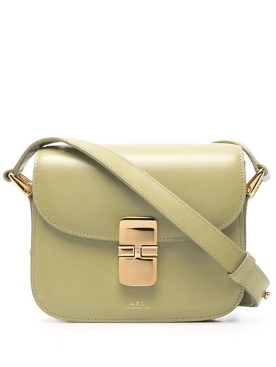 A.p.c. Grace Leather Crossbody Bag In Green | ModeSens
