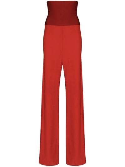 Shop Alled-martinez Knitted Wide-leg Trousers In Red