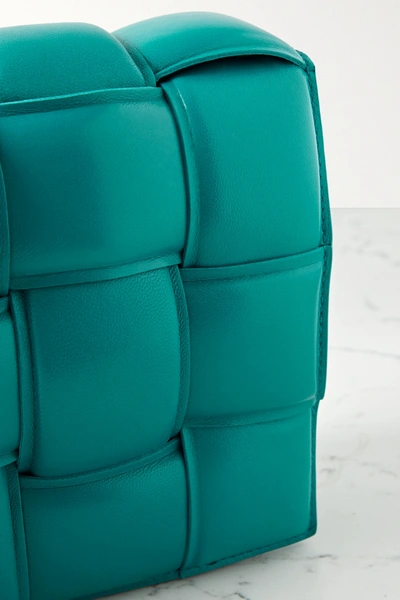 Shop Bottega Veneta Cassette Padded Intrecciato Leather Shoulder Bag In Blue