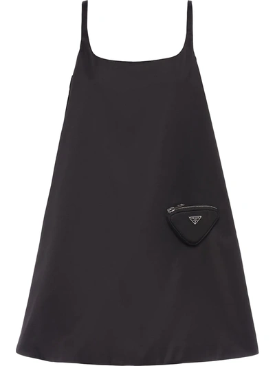 Shop Prada Logo-plaque Sleeveless Dress In Black