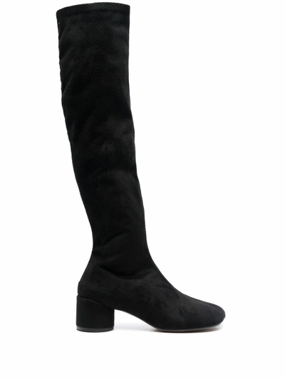 Shop Mm6 Maison Margiela 55mm Knee-high Boots In Black