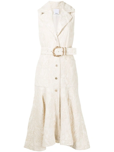 Shop Acler Clifton Jacquard Dress In Neutrals