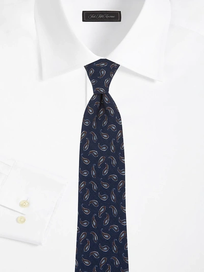 Shop Isaia Men's Paisley Silk Tie In Navy