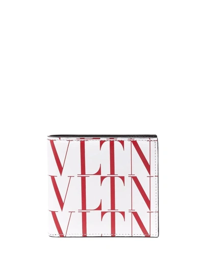 Shop Valentino Vltn Times Bi-fold Wallet In Weiss
