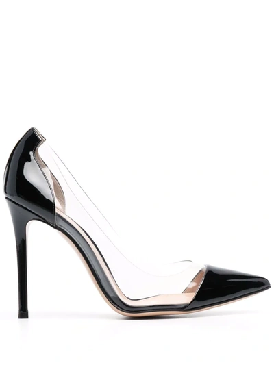 Shop Gianvito Rossi Plexi 105mm Patent Leather Pumps In Black