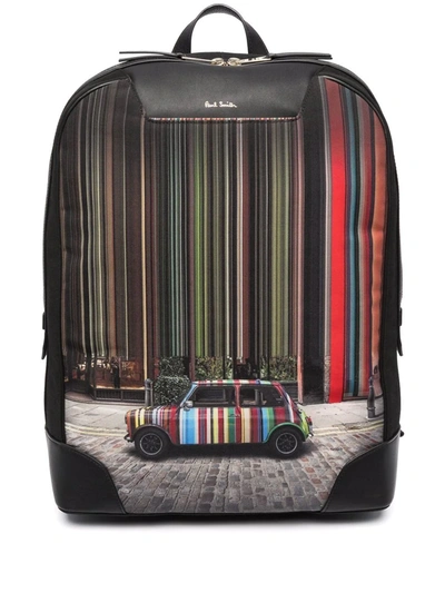 Shop Paul Smith Signature Stripe-car Print Backpack In Schwarz