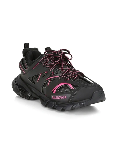 Shop Balenciaga Track Sneakers In White Fluo Pink