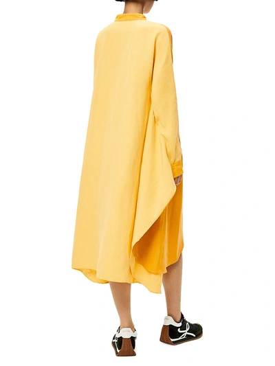 Shop Loewe Women's Anagram Two-tone Tunic Dress In Mustard