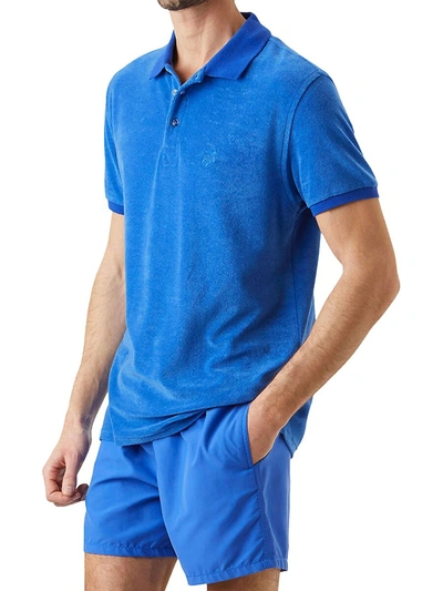 Shop Vilebrequin Men's Terry Polo Shirt In Bleu De Mer
