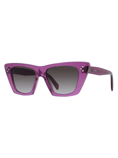 Shop Celine Women's 51mm Cat Eye Sunglasses In Violet