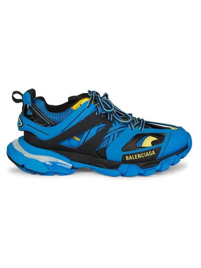 Shop Balenciaga Track Lace-up Sneakers In Blue Yellow Black