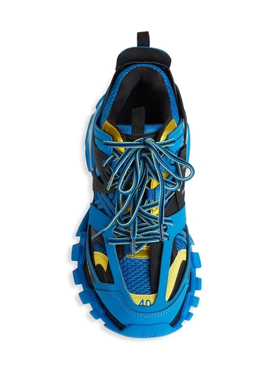 Shop Balenciaga Track Lace-up Sneakers In Blue Yellow Black