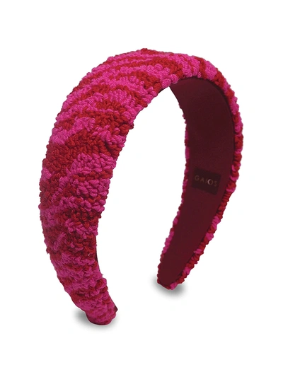 Shop Gaios Contemporary Zebra-print Punch Headband In Red Pink