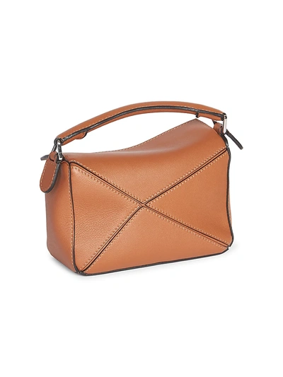 Shop Loewe Mini Puzzle Leather Bag In Blossom
