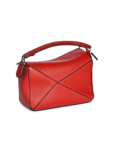 Shop Loewe Mini Puzzle Leather Bag In Blossom